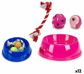 Ciotola per cani Set Plastica 25,8 x 7,5 x 25,8 cm (12 Unità)