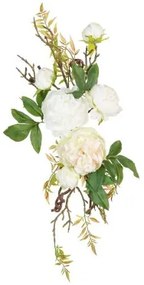 Fiori Decorativi 65 x 30 x 18 cm Bianco Peonia