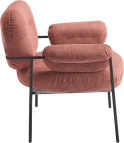 Poltrona in tessuto Ruggine con struttura in metallo Nero CUKY