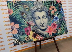 Stampa su tela – Buddha su sfondo esotico