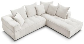 Divano angolare beige (penisola a destra/a L) con rivestimento in ciniglia Whesley – Bobochic Paris