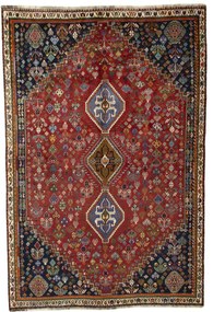 Shiraz Tappeto 270x180 Rosso (Iran) Annodato A Mano