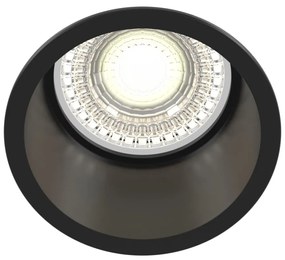 Faretto Da Incasso Moderno Reif Alluminio Nero 1 Luce Diffusore Vetro