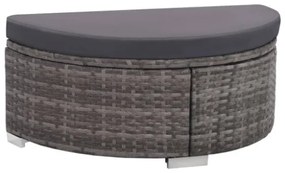 Set Divani da Giardino 8 pz con Cuscini in Polyrattan Grigio