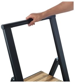 Scala pieghevole antiscivolo in alluminio nero Stepladder II. - Wenko