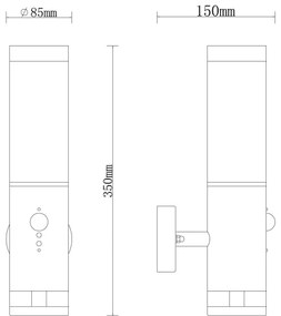 Globo 34070S - Applique da esterno con sensore JAICY 1xE27/15W/230V IP44