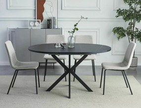 Tavolo Gaston in MDF effetto marmo nero – Ø100/135x75 cm