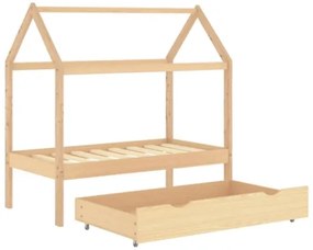 Giroletto per Bambini con Cassetto in Pino Massello 70x140 cm