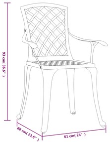 Sedie da Giardino 6 pz in Alluminio Pressofuso Bianco