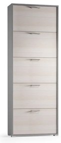 Scarpiera 5 ante a ribalta singola prof L 67 x H 184 x P 18 cm 15 paia, larice