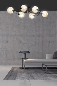 Lampadario da soffitto BRENDI 6 in acciaio e vetro 6xE14