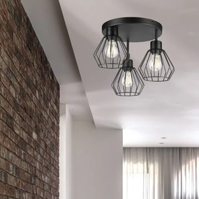 Lampadario a plafone AUDREY 3xE27/60W/230V nero