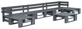 Set mobili da giardino 6 pz pallet legno grigio