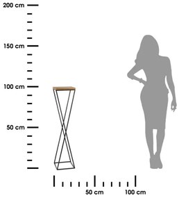 Portafiori LOFT 100x24 cm nero/marrone