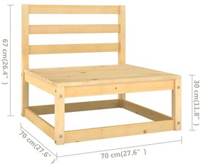 Set Salotto Giardino 11pz Cuscini Antracite Legno Massello Pino