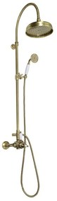 Set per doccia in ottone color bronzo con rubinetto termostatico, soffione doccia e doccetta 142 cm Antea – Sapho