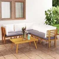 Set Divani da Giardino 6 pz con Cuscini in Massello di Acacia 3087014