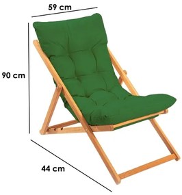 Lettino da giardino verde/faggio