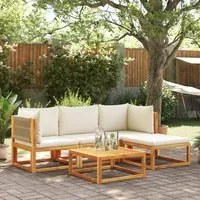 Set Divano da Giardino 5 pz con Cuscini Legno Massello Acacia 3278849