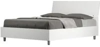 Letto matrimoniale francese senza rete 140x200 testata inclinata bianco frassino Demas