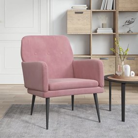Poltrona Rosa 62x79x79 Cm Velluto /