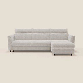 Peonia divano letto angolare con Penisola Contenitore - Materasso H18 cm in Bouclé Impermeabile T07