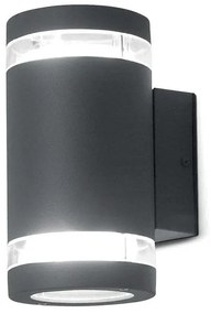 Applique LED moderno da esterno MAGNUS-2 grigio IP44, luce bianco caldo dimmerabile 600 lumen, ELSTEAD