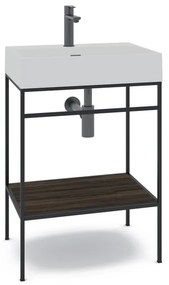 Mobile sottolavabo e lavabo Outline per vasca centrale nero L 60 x H 89 x P 45.5 cm
