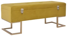 Panca con vano portaoggetti 105 cm senape in velluto