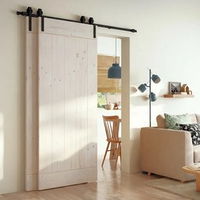 Porta scorrevole reversibile Smooth doppia in legno bianco, L 96 x H 215 cm, con binario Fizz
