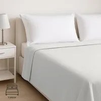 Lenzuolo piano matrimoniale cotone percalle bianco