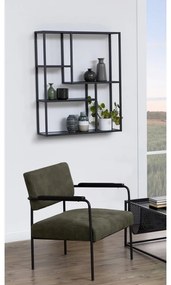 Libreria da parete nera-color legno naturale effetto frassino 75x91 cm Seaford - Actona