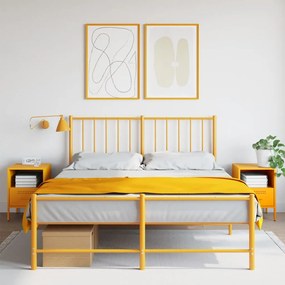 Comodini 2 Pz Giallo Senape 36x39x50,5 Cm İn Acciaio /