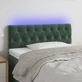 Testiera A Led Verde Scuro 100x7x78/88 Cm İn Velluto /