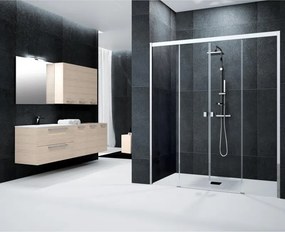 Porta doccia scorrevole L 177-181 cm x H 200 cm per nicchia in vetro trasparente SP. 6 mm, profilo lucido cromo, serie Glam