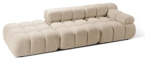 Divano componibile beige con rivestimento in bouclé 288 cm Bellis – Micadoni