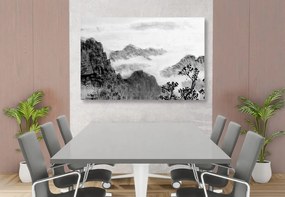 Quadro su tela – Pittura tradizionale cinese di paesaggio in bianco e nero