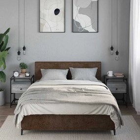 Comodini 2pz Grigio Sonoma 40x40x55 Cm İn Legno Multistrato /