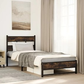 Giroletto senza materaso in metallo rovere fumo 100x200 cm