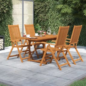 Set mobili da pranzo per giardino 5 pz legno massello di acacia