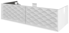 Mobile da bagno sospeso sotto lavabo L 120 x H 32 x P 48 cm bianco laccato lucido, 2 cassetti SENSEA Neo Frame