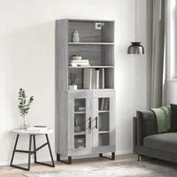 Credenza Grigio Sonoma 69,5x34x180 cm in Legno Multistrato 3189347