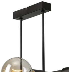 Lampadario a sospensione con supporto rigido ASTRID 4xE27/60W/230V nero