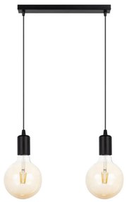 Lampadario a sospensione con filo MIROS 2xE27/60W/230V nero