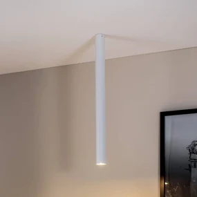 EMIBIG LIGHTING Tecno 1XXL, faretto da soffitto, acciaio, GU10, altezza 80 cm, bianco