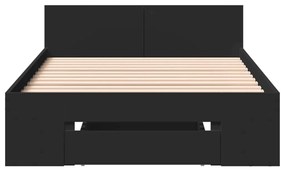 Giroletto con cassetto nero 90x190 cm in legno multistrato