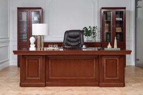 Scrivania studio classica in legno di noce lunga 2,4 metri B710-Arrediorg.it
