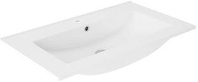 Mobile bagno da terra con lavabo L 80 cm celeste, 2 ante per vasca centrale Unike