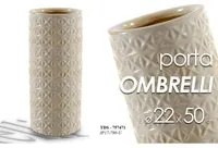 Portaombrelli in ceramica beige design cm 22 x 50 h