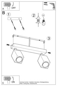 Sollux SL.1036 - Faretto KEKE 2xGU10/40W/230V quercia
